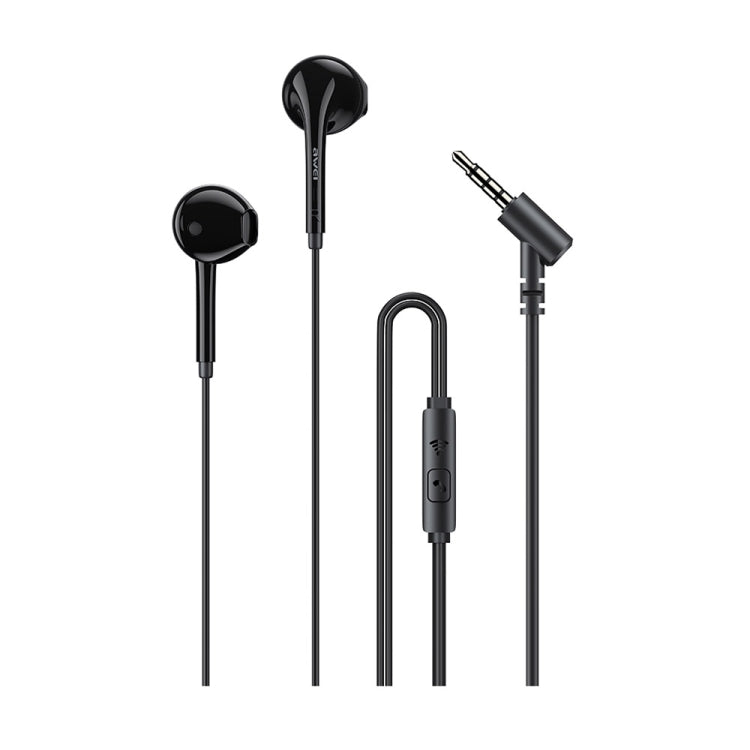 awei PC-7 Mini Stereo Semi In-ear Wired Earphone, PC-7(Black), PC-7(White) PC-7(Black) Black