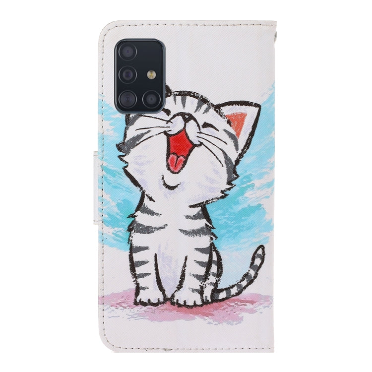 3D Colored Drawing Horizontal Flip PU Leather Case with Holder & Card Slots & Wallet, For Galaxy A51