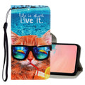 3D Colored Drawing Horizontal Flip PU Leather Case with Holder & Card Slots & Wallet, For Galaxy S20 For Galaxy S20 Underwater Cat