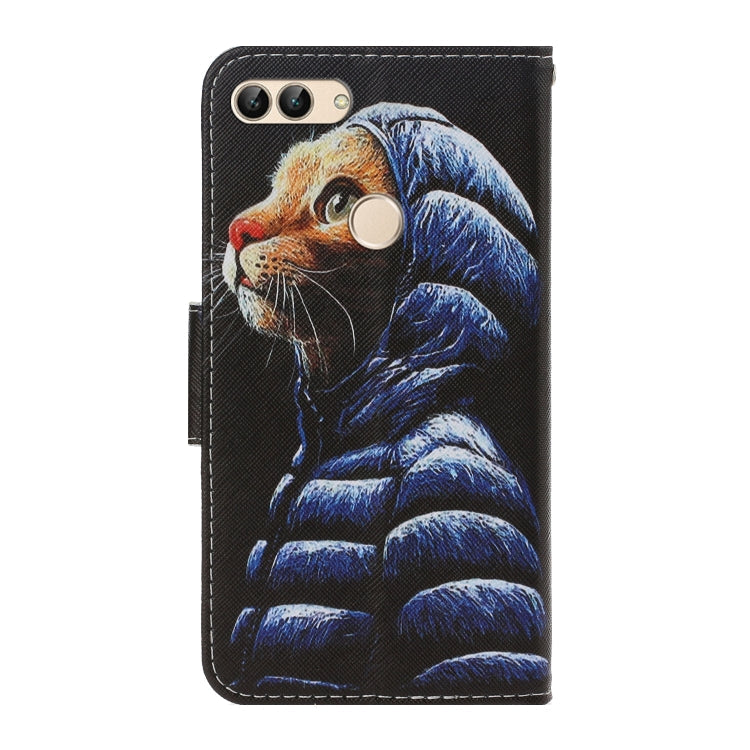 3D Colored Drawing Horizontal Flip PU Leather Case with Holder & Card Slots & Wallet – Card Slot, Flip, Leather, For Huawei Enjoy 7S