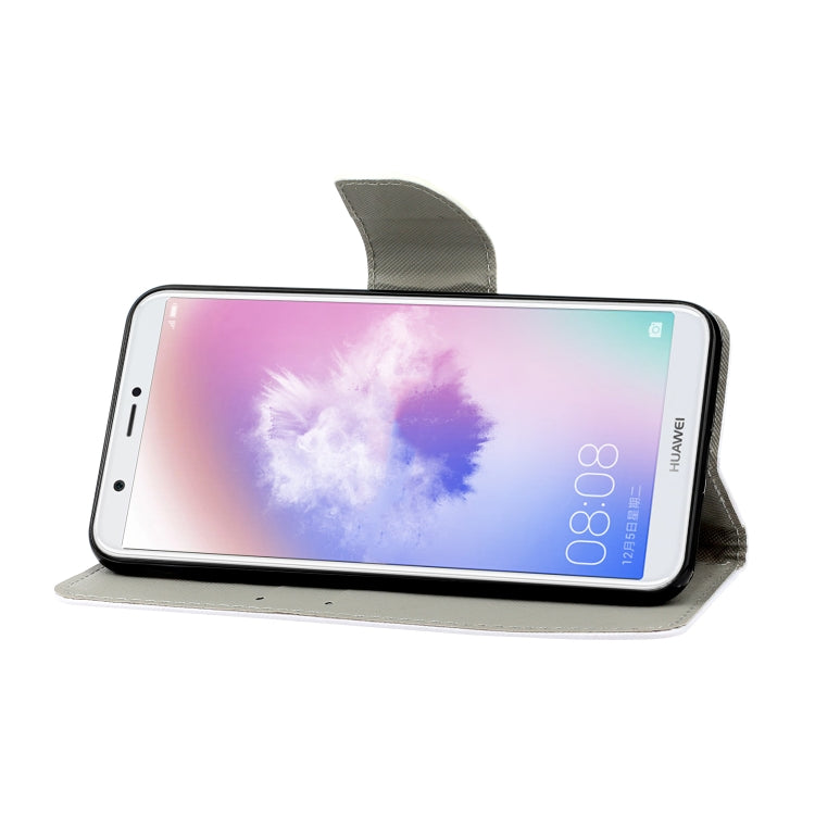 3D Colored Drawing Horizontal Flip PU Leather Case with Holder & Card Slots & Wallet – Card Slot, Flip, Leather, For Huawei Enjoy 7S