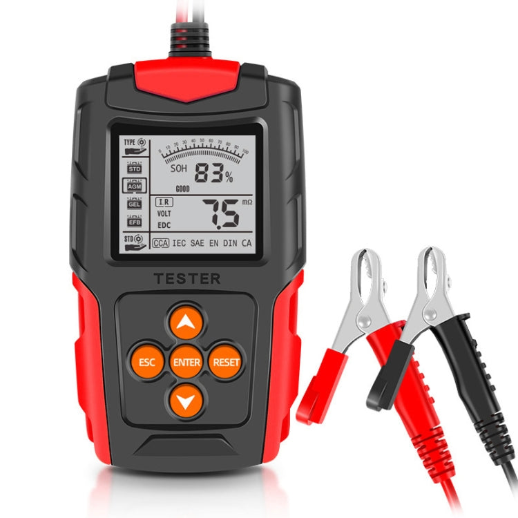 FOXSUR FBT200 12V / 24V Car Battery Tester, FBT200 FBT200 Red