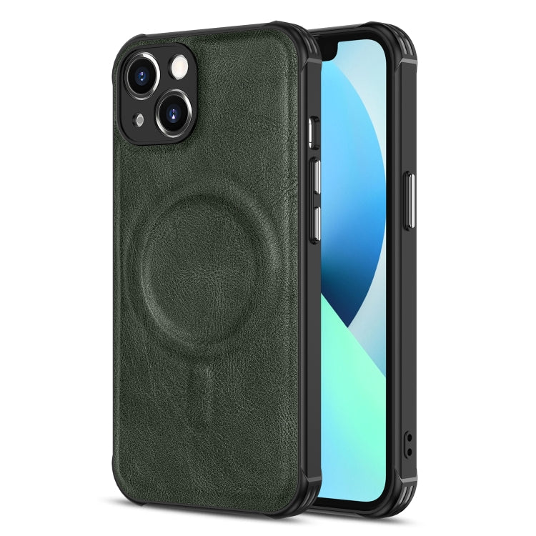 Phone Case – Leather, Magnetic (iPhone 13 mini) #4 For iPhone 13 mini Dark Green