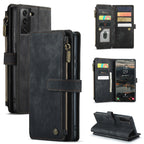 CaseMe C30 Multifunctional Phone Leather Case with Holder & Card Slot & Wallet, For Samsung Galaxy S22 5G, For Samsung Galaxy S22+ 5G, For Samsung Galaxy S22 Ultra 5G For Samsung Galaxy S22 5G Black
