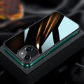 Metal Frame + Nano Glass + TPU Phone Case, For iPhone 13 mini, For... For iPhone 13 mini Dark Night Green