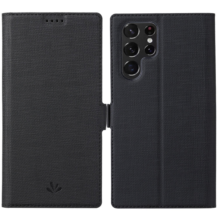 ViLi K Series Magnetic Buckle Leather Phone Case, For Samsung Galaxy S22 Ultra 5G For Samsung Galaxy S22 Ultra 5G Black