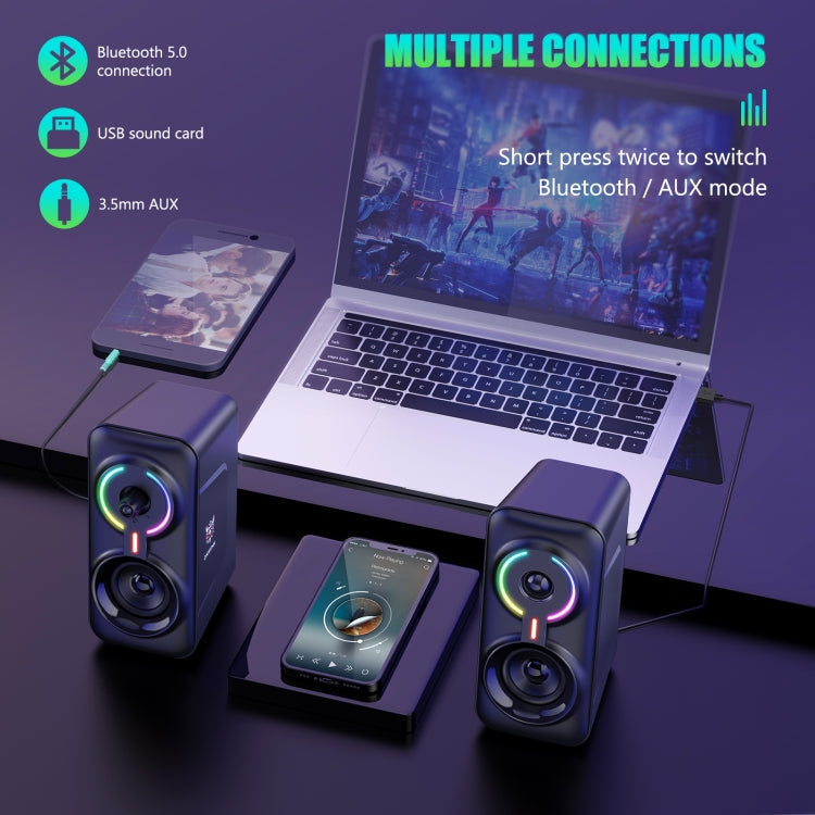 ONIKUMA L6 RGB Lighting Computer Audio with Bluetooth Function, L6 – Bluetooth, TPU