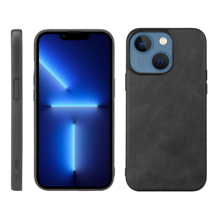 Cowhide Texture PU Phone Case, For iPhone 13, For iPhone 13 Pro, For iPhone 13 Pro Max For iPhone 13 Black