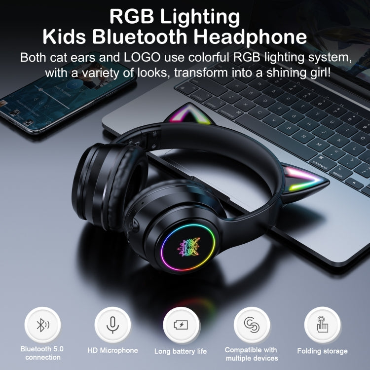 ONIKUMA B90 RGB Lighting Wireless Bluetooth Headphone, B90 – Leather, Bluetooth, TPU