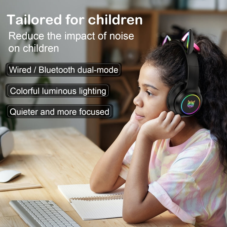 ONIKUMA B90 RGB Lighting Wireless Bluetooth Headphone, B90 – Leather, Bluetooth, TPU