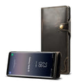 Denior Oil Wax Cowhide Magnetic Button Horizontal Flip Leather Case with Card Slots & Wallet, For Galaxy Note9, For Huawei Mate 20, For Galaxy S10, For Galaxy S10e, For Galaxy S10 Plus, For Galaxy Note 10 For Galaxy Note9 Black