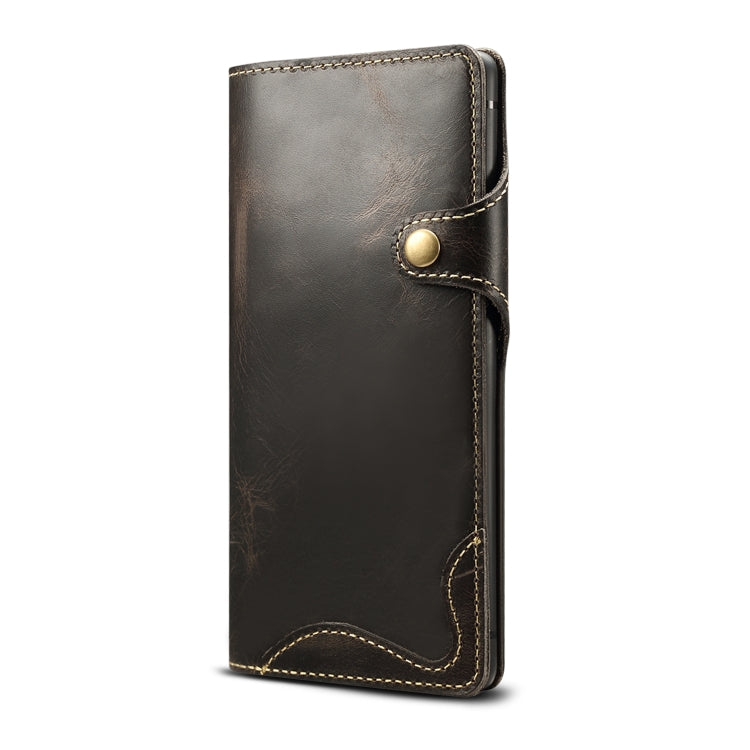 Denior Oil Wax Cowhide Magnetic Button Horizontal Flip Leather Case with Card Slots & Wallet, For Galaxy Note9, For Huawei Mate 20, For Galaxy S10, For Galaxy S10e, For Galaxy S10 Plus, For Galaxy Note 10