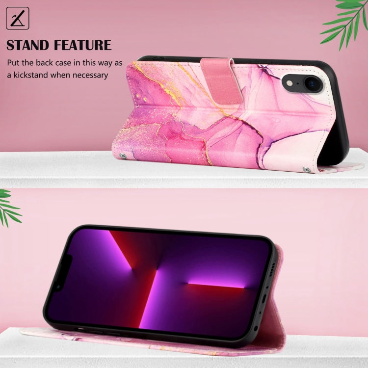 PT003 Marble Pattern Flip Leather Phone Case – Card Slot, Flip, Leather, For iPhone XR