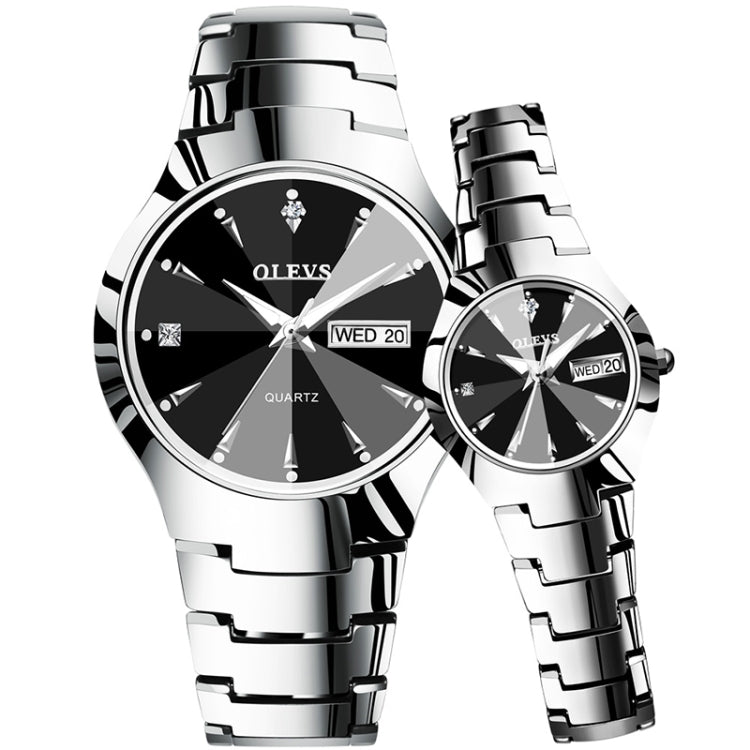 OLEVS 8697 Couple Fashion Waterproof Luminous Quartz Watch, OLEVS 8697 (Black) OLEVS 8697 (Black)