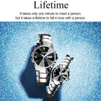 OLEVS 8697 Couple Fashion Waterproof Luminous Quartz Watch, OLEVS 8697 (Black)