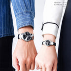OLEVS 8697 Couple Fashion Waterproof Luminous Quartz Watch, OLEVS 8697 (Black)