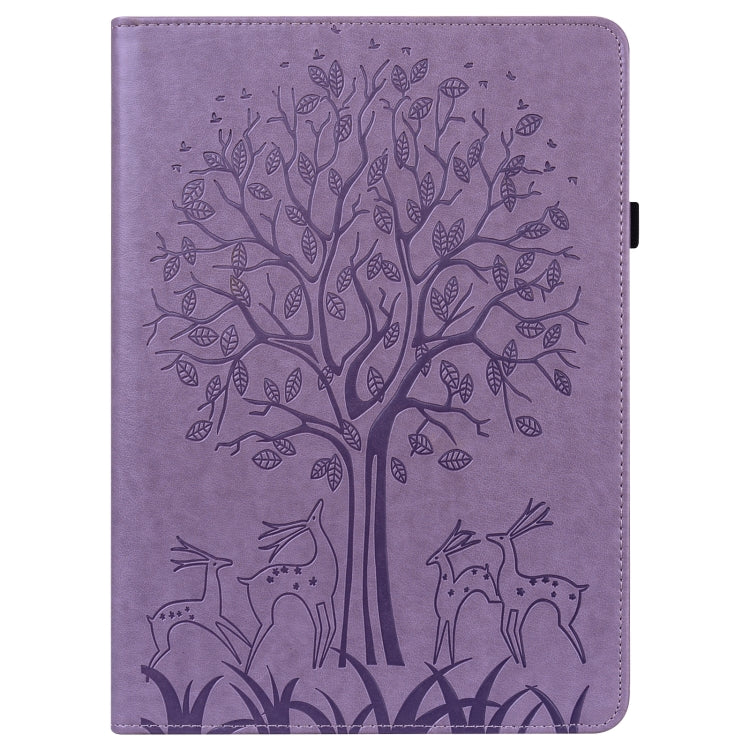 Tree & Deer Pattern Pressed Printing Leather Tablet Case – Card Slot, Leather, TPU, For OPPO Pad 11 inch, For OPPO Realme Pad 10.4 inch, For Huawei MatePad T 10s 10.1 inch / T 10 9.7 inch, For Lenovo Legion Y700