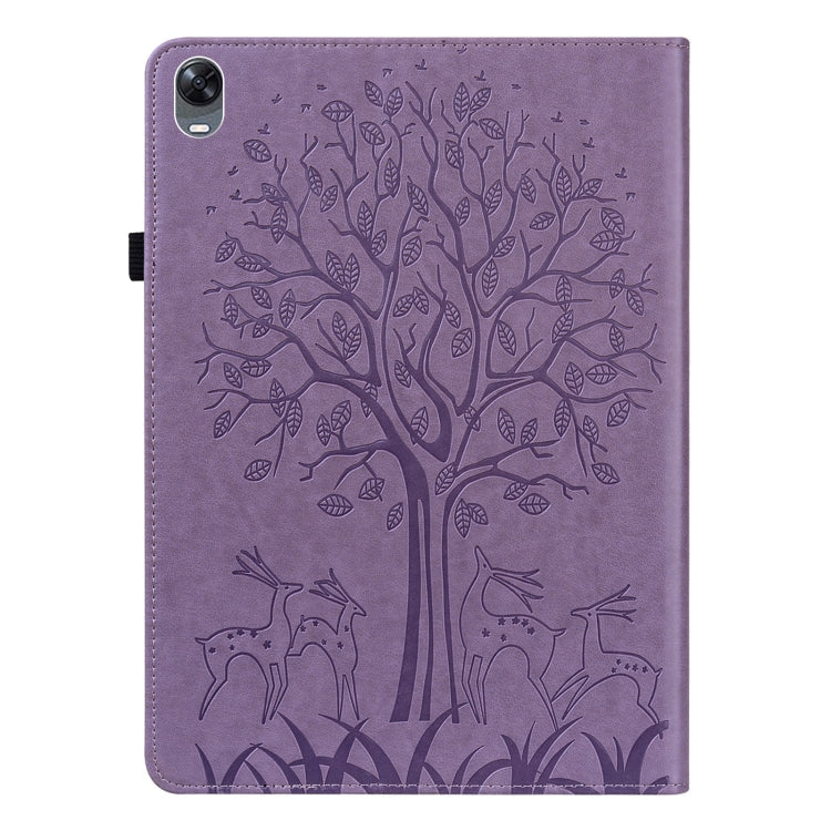 Tree & Deer Pattern Pressed Printing Leather Tablet Case – Card Slot, Leather, TPU, For OPPO Pad 11 inch, For OPPO Realme Pad 10.4 inch, For Huawei MatePad T 10s 10.1 inch / T 10 9.7 inch, For Lenovo Legion Y700