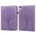 Tree & Deer Pattern Pressed Printing Leather Tablet Case, For iPad mini 6 2021 / mini 2024, For Samsung Galaxy Tab A8 10.5 2021 SM-X200 / SM-X205 For iPad mini 6 2021 mini 2024 Purple