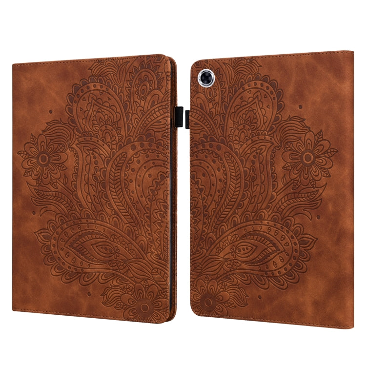 Peacock Embossed Pattern TPU + PU Leather Tablet Case – Card Slot, Leather, TPU, For OPPO Pad 11 inch, For OPPO Realme Pad 10.4 inch, For Huawei Enjoy Tablet 2 10.1 inch, For Huawei MediaPad M5 Lite 10 For OPPO Realme Pad 10.4 inch Brown