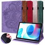 Peacock Embossed Pattern TPU + PU Leather Tablet Case – Card Slot, Leather, TPU, For OPPO Pad 11 inch, For OPPO Realme Pad 10.4 inch, For Huawei Enjoy Tablet 2 10.1 inch, For Huawei MediaPad M5 Lite 10