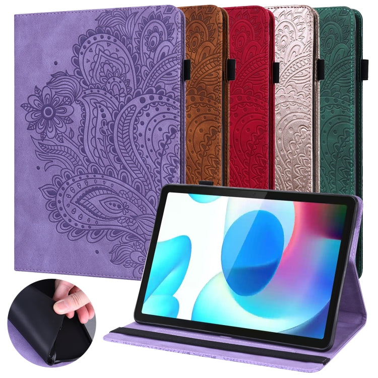 Peacock Embossed Pattern TPU + PU Leather Tablet Case – Card Slot, Leather, TPU, For OPPO Pad 11 inch, For OPPO Realme Pad 10.4 inch, For Huawei Enjoy Tablet 2 10.1 inch, For Huawei MediaPad M5 Lite 10