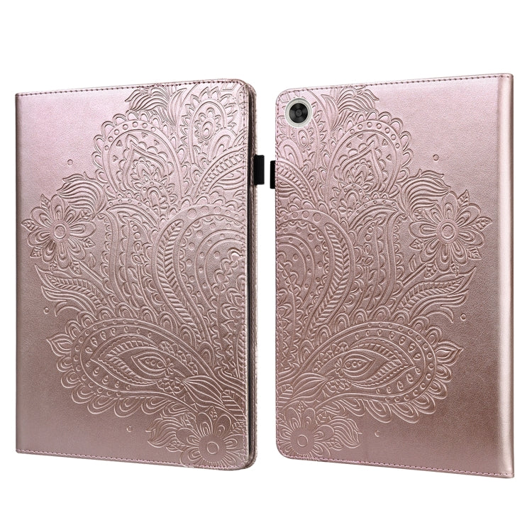 Peacock Embossed Pattern TPU + PU Leather Tablet Case – Card Slot, Leather, TPU, For OPPO Pad 11 inch, For OPPO Realme Pad 10.4 inch, For Huawei Enjoy Tablet 2 10.1 inch, For Huawei MediaPad M5 Lite 10 For Huawei Enjoy Tablet 2 10.1 inch Rose Gold