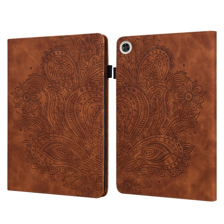 Peacock Embossed Pattern TPU + PU Leather Tablet Case – Card Slot, Leather, TPU, For OPPO Pad 11 inch, For OPPO Realme Pad 10.4 inch, For Huawei Enjoy Tablet 2 10.1 inch, For Huawei MediaPad M5 Lite 10 For Huawei Enjoy Tablet 2 10.1 inch Brown