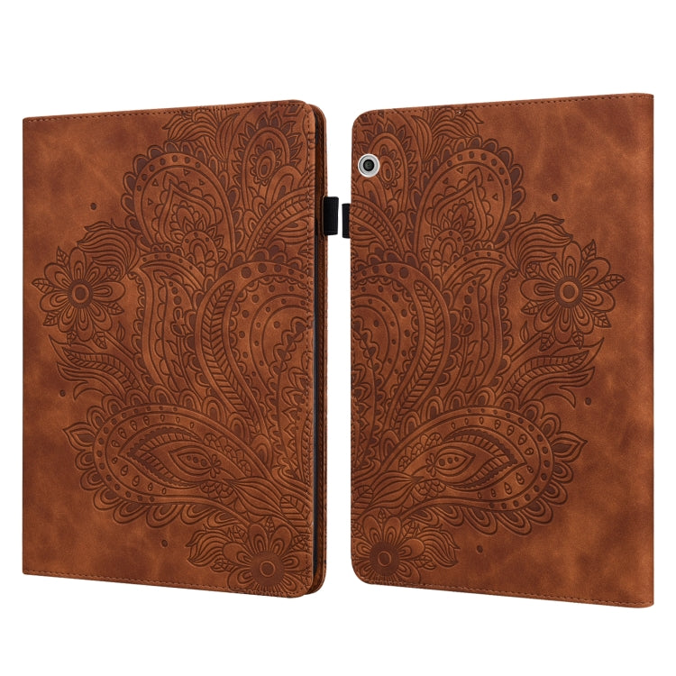 Peacock Embossed Pattern TPU + PU Leather Tablet Case – Card Slot, Leather, TPU, For Huawei MatePad 10.4, For Huawei MatePad T8 8.0 2020, For Huawei MediaPad T3 10, For Huawei MediaPad T5 10 For Huawei MediaPad T3 10 Brown