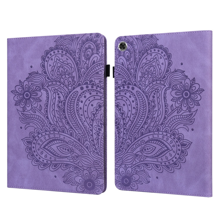 Peacock Embossed Pattern TPU + PU Leather Tablet Case – Card Slot, Leather, TPU, For Lenovo Tab M10 TB-X505L / TB-X505F / TB-X605L / TB-X605F & P10 TB-X705F / TB-X705L, For Lenovo Tab M10 HD 2nd Gen TB-X306X / TB-X306F For Lenovo Tab M10 HD 2nd Gen TB-X306X TB-X306F Purple