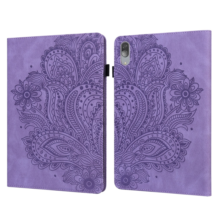 Peacock Embossed Pattern TPU + PU Leather Tablet Case – Card Slot, Leather, TPU, For Lenovo Tab M10 TB-X505L / TB-X505F / TB-X605L / TB-X605F & P10 TB-X705F / TB-X705L, For Lenovo Tab M10 HD 2nd Gen TB-X306X / TB-X306F For Lenovo Tab P11 Pro 11.5 inch 2021 TB-J706L TB-J706F Purple