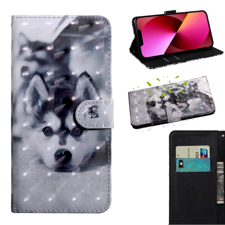 3D Painting Pattern Coloured Drawing Leather Phone Case, For iPhone 13, For iPhone 13 mini For iPhone 13 Husky