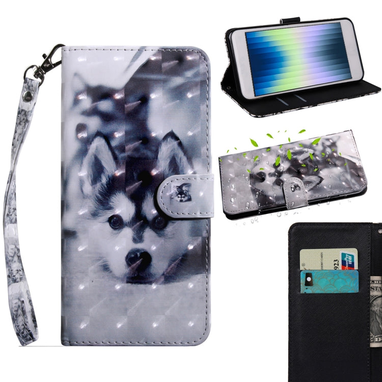 3D Painting Pattern Coloured Drawing Leather Phone Case, For iPhone SE 2022 For iPhone SE 2022 Husky