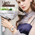 JIN SHI DUN 8812 Women Simple Hollowed Waterproof Automatic Mechanical Watch