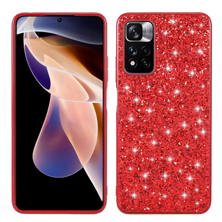 Glitter Powder Shockproof TPU Phone Case, For Xiaomi Redmi Note 11 Pro, For Samsung Galaxy A13 4G, For Samsung Galaxy A23, For Samsung Galaxy A53 5G For Xiaomi Redmi Note 11 Pro Red