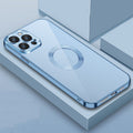 9D Electroplated Edge Len Film Clear PC + TPU Shockproof Case, For iPhone 13 Pro, For iPhone 13 Pro Max For iPhone 13 Pro Max Sierra Blue