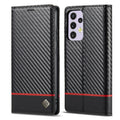 LC.IMEEKE Carbon Fiber PU + TPU Leather Phone Case, For Samsung Galaxy A33 5G For Samsung Galaxy A33 5G Horizontal Black