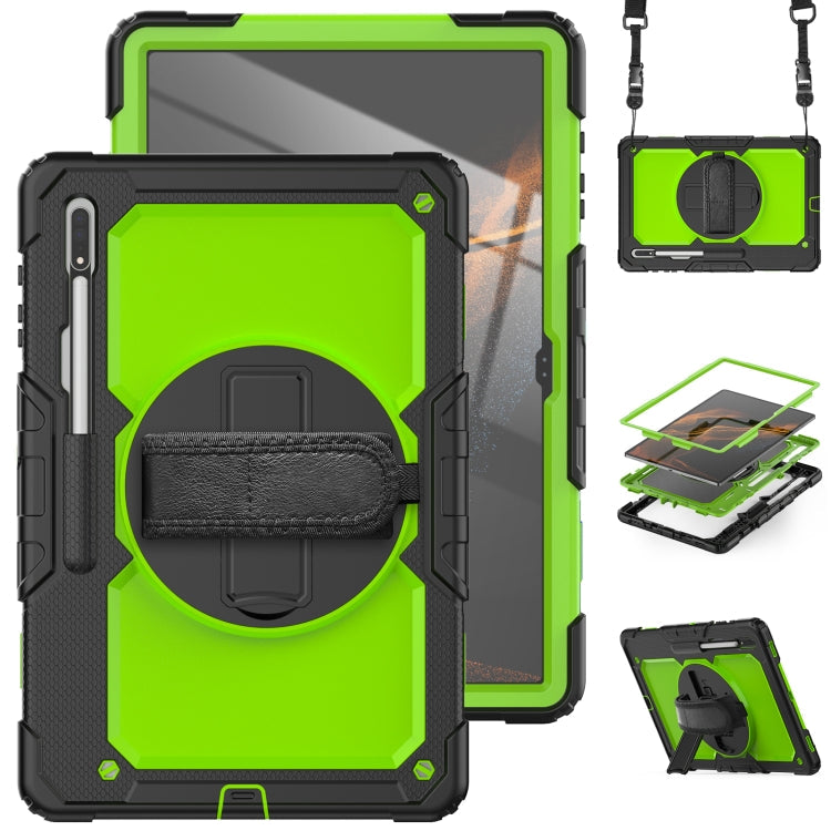 Silicone + PC Tablet Case – Durable Build, Easy to Use, For Samsung Galaxy Tab S8 Ultra 14.6 inch SM-X900 For Samsung Galaxy Tab S8 Ultra 14.6 inch SM-X900 Black+Yellow Green