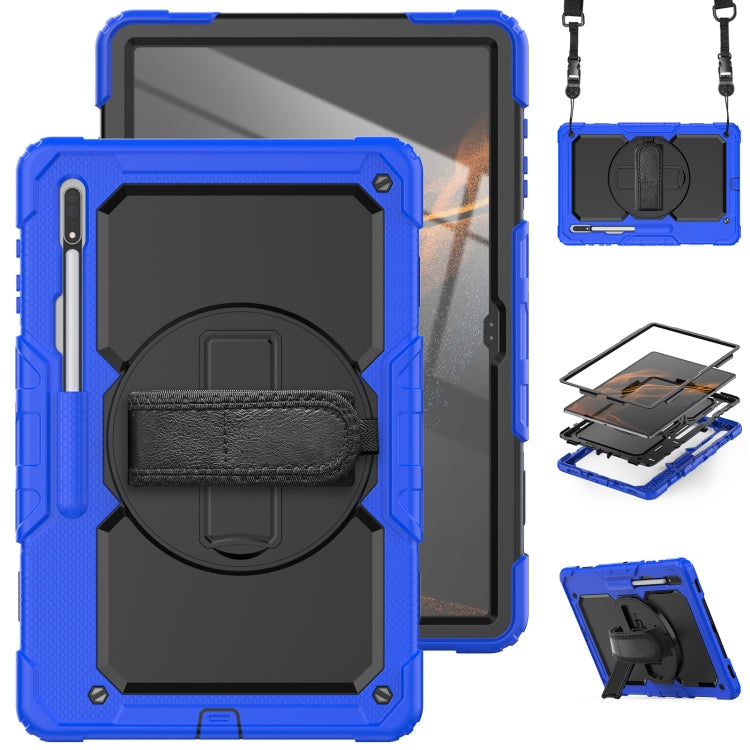 Silicone + PC Tablet Case – Durable Build, Easy to Use, For Samsung Galaxy Tab S8 Ultra 14.6 inch SM-X900 For Samsung Galaxy Tab S8 Ultra 14.6 inch SM-X900 Dark Blue+Black