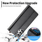 LC.IMEEKE Carbon Fiber Horizontal Flip Leather Phone Case, For Samsung Galaxy A13 4G