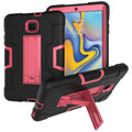 Contrast Color Silicone + PC Combination Case with Holder, For Galaxy Tab A 8.0 (2018) T387, For Galaxy Tab A 8.0 (2019) T290 For Galaxy Tab A 8.0 (2018) T387 Black + Rose Red