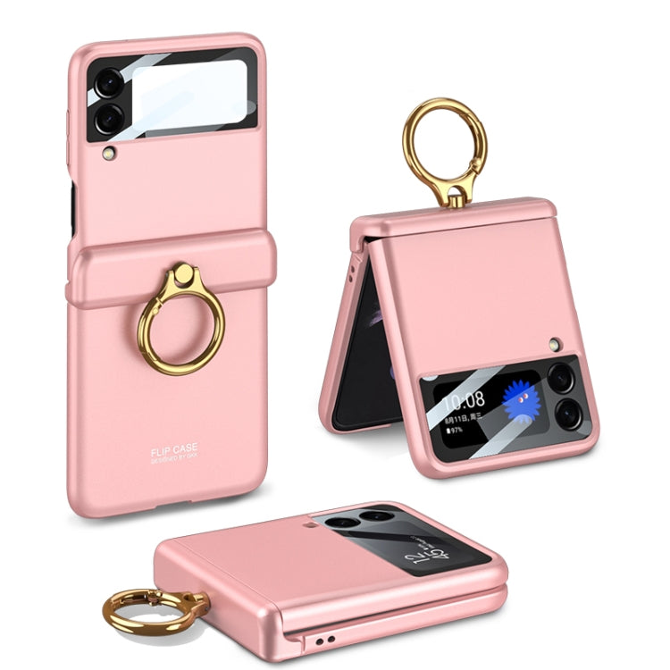 GKK Magnetic Hinged Flip Case with Ring Holder, For Samsung Galaxy Z Flip3 5G For Samsung Galaxy Z Flip3 5G Pink