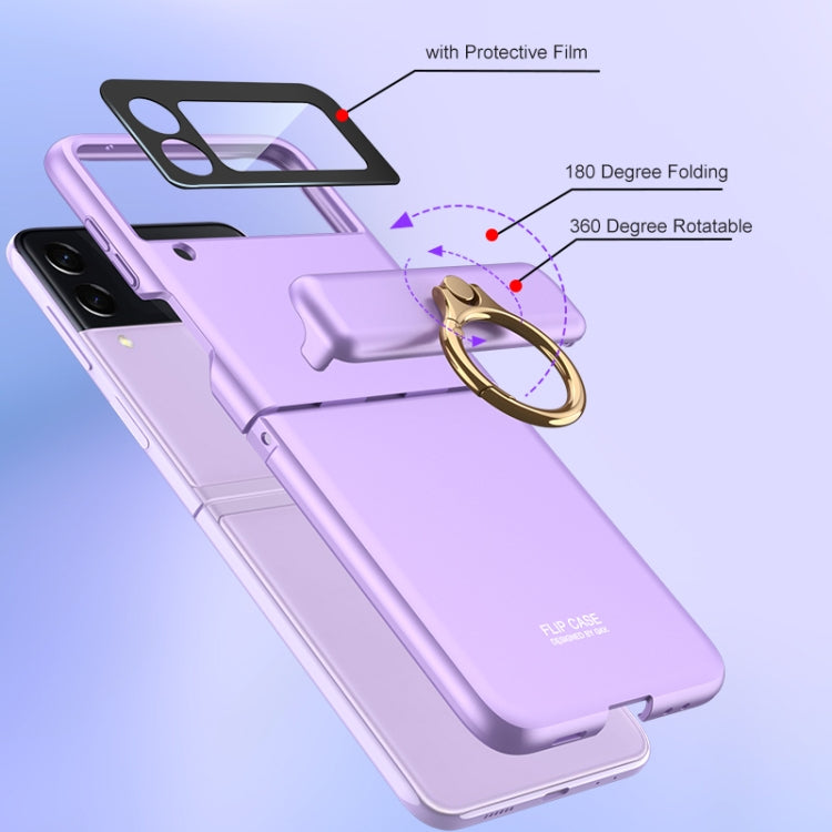 GKK Magnetic Hinged Flip Case with Ring Holder, For Samsung Galaxy Z Flip3 5G