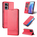 AZNS Magnetic Calf Texture Flip Leather Phone Case, For OPPO Reno7 Global, For Honor 60 SE, For Samsung Galaxy A73 5G, For Xiaomi 12 / 12X For OPPO Reno7 Global Red