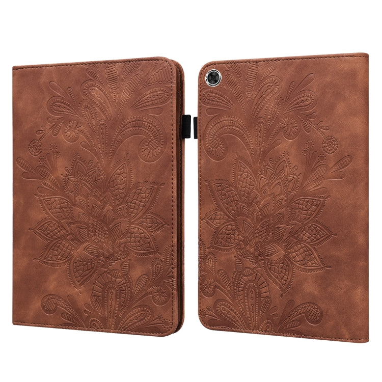 Lace Flower Embossing Pattern Leather Tablet Case – Leather, For Lenovo Tab P11 Plus, For Samsung Galaxy Tab A8 10.5 2021, For Samsung Galaxy Tab S8 For Samsung Galaxy Tab A8 10.5 2021 Brown