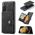 JEEHOOD Retro Magnetic Detachable Phone Case with Wallet & Card Slot & Holder, For Samsung Galaxy S22 5G, For Samsung Galaxy S22+ 5G, For Samsung Galaxy A33 5G, For Samsung Galaxy A53 5G For Samsung Galaxy S22 5G Black