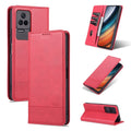 AZNS Magnetic Calf Texture Leather Phone Case, For Xiaomi Redmi K40S, For Xiaomi Redmi K50 / K50 Pro, For Samsung Galaxy A23 5G For Xiaomi Redmi K40S Red