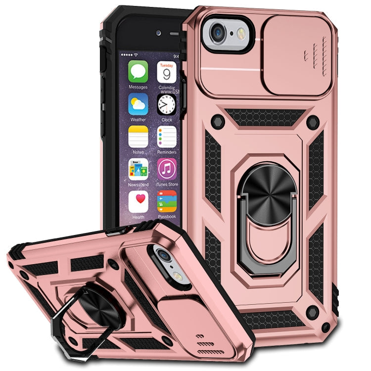 Sliding Camshield Holder Phone Case, For iPhone 12 mini, For iPhone SE... For iPhone SE 2022 SE 2020 8 7 6 Rose Gold