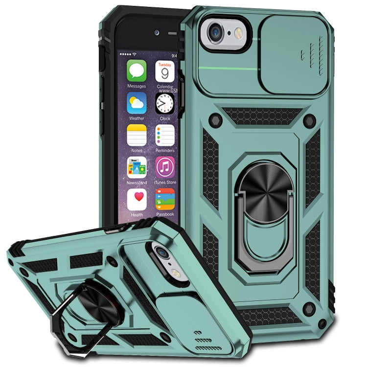 Sliding Camshield Holder Phone Case, For iPhone 12 mini, For iPhone SE... For iPhone SE 2022 SE 2020 8 7 6 Dark Green