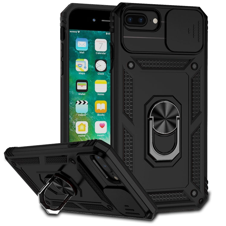 Sliding Camshield Holder Phone Case, For iPhone 12 mini, For iPhone SE... For iPhone 8 Plus 7 Plus 6 Plus Black